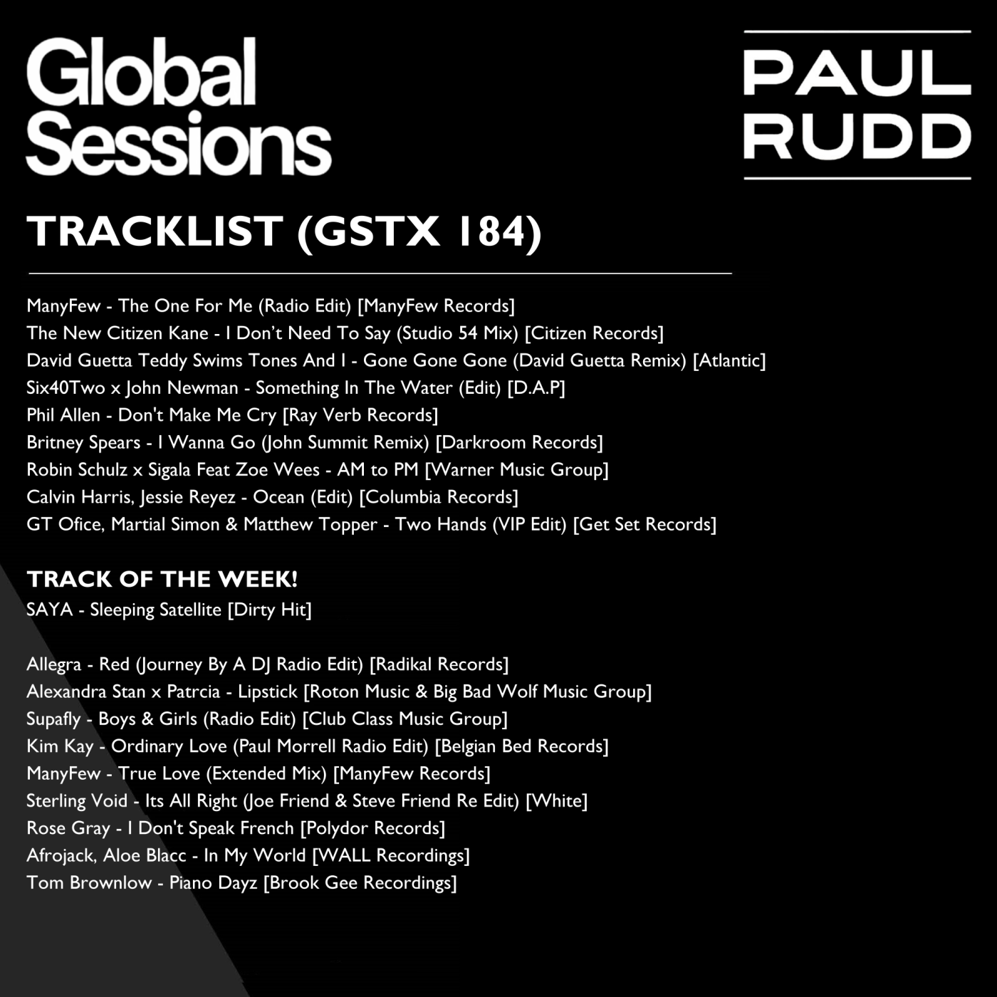 The Globalsessions with Paul Rudd - Episode 184 episode artwork