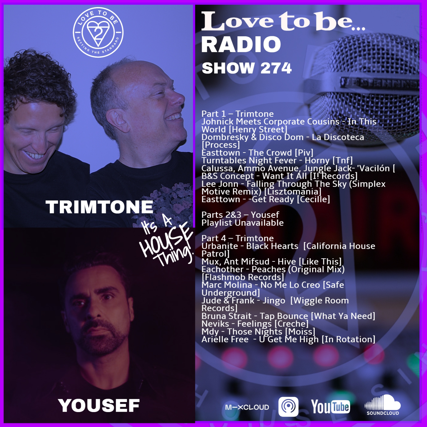 Love to be... Radio 274 | Trimtone & Yousef episode artwork