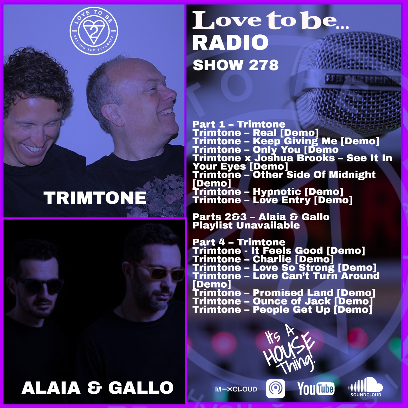 Love to be... Radio 278 | Trimtone with Alaia & Gallo episode artwork