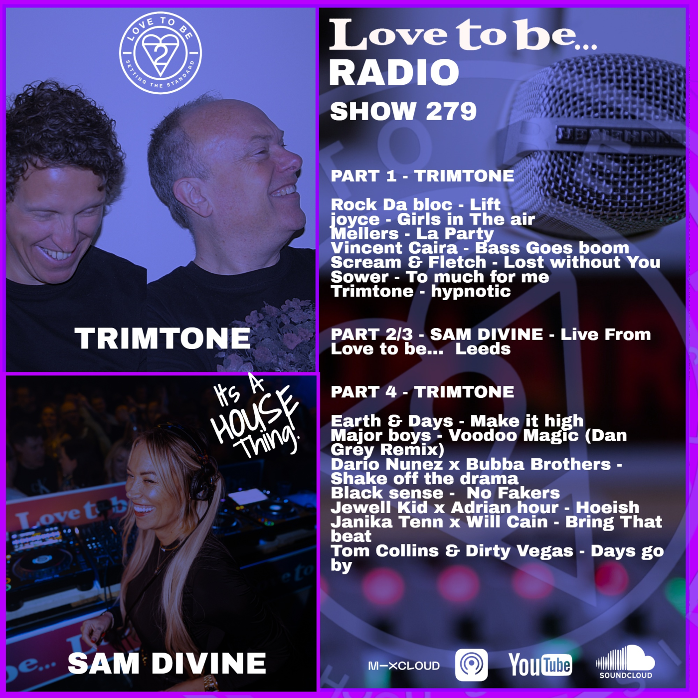 Love to be... Radio 279 | Trimtone, Sam Divine episode artwork