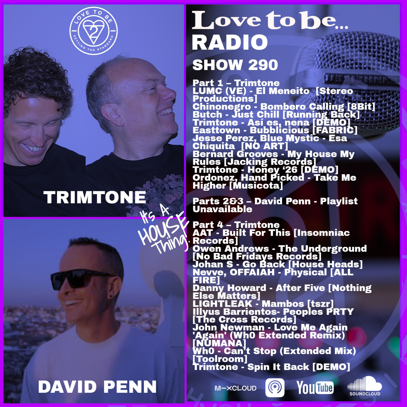 Love to be... Radio 290 | Trimtone & David Penn episode artwork